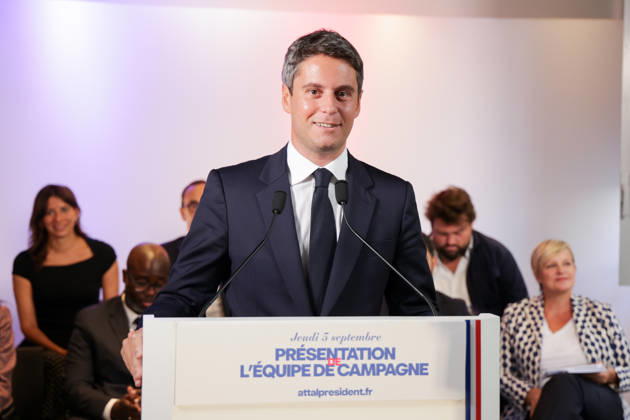 Gabriel Attal during the presentation of his campaign team at the Renaissance headquarters Gabriel Attal presents his campaign team at the Renaissance headquarters 459368 September 3, 2026 France  Copyright: xLionelxGuericolasx xStarfacex STAR_459368_035