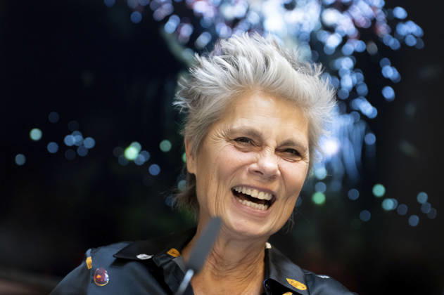 Sarah Wiener at the press conference marking the 20th anniversary of the Pyronale in the atrium of the Hotel Luc Berlin, September 3, 2026 Foto:xGeisler-Fotopress Elmenthalerx geislerfp_pk_pyronale_4616