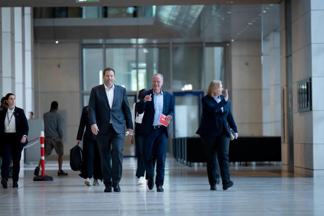 SPD, Bundestag Caucus, Caucus Retreat in Berlin, Reichstag Building, Caucus Retreat, Meeting, SPD, Bundestag Caucus, Press Statement, Caucus Chair, Matthias Miersch, Chair, Lars Klingbeil, Vice Chancellor, Bärbel Bas, Federal Minister, Chair Berlin Berlin GER