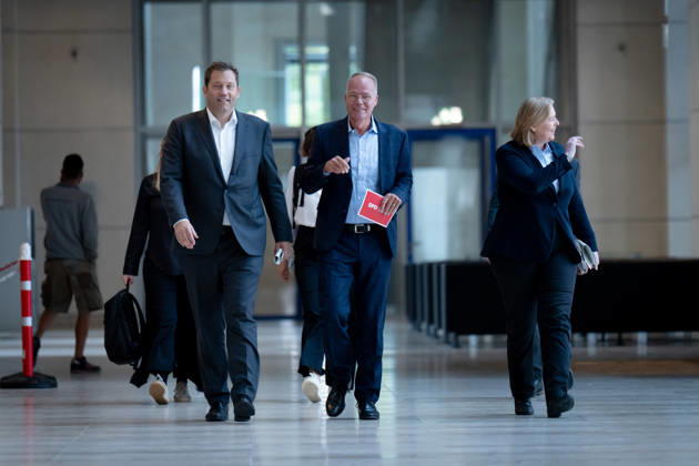 SPD, Bundestag Caucus, Caucus Retreat in Berlin, Reichstag Building, Caucus Retreat, Meeting, SPD, Bundestag Caucus, Press Statement, Caucus Chair, Matthias Miersch, Chair, Lars Klingbeil, Vice Chancellor, Bärbel Bas, Federal Minister, Chair Berlin Berlin GER
