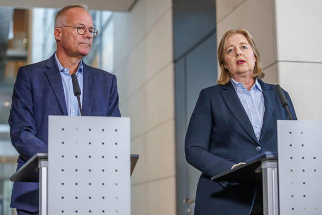 Closing remarks by Matthias Miersch, SPD Chairman, and Baerbel Bas, SPD, Federal Minister of Labor and Social Affairs, during a closing statement on September 4, 2026, in Berlin, Berlin, Berlin, Germany, at the Reichstag
