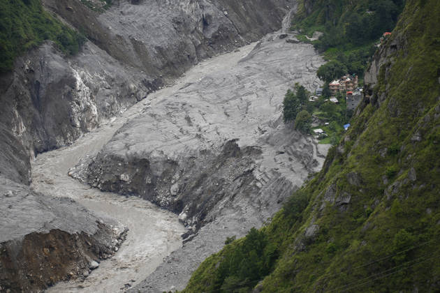 September 4, 2027, Rasuwa, Nepal: An aerial view from a Nepal Army MI-17 helicopter shows villages devastated by flash floods at Syaphrubesi near the Nepal-China border, in Rasuwa district, Nepal, on Friday, September 4, 2026. The floods have left 1,287 people dead and 5,083 missing, while 13,093 people have been rescued as search and rescue operations continue. Rasuwa Nepal - ZUMAg200 20270904_zap_g200_005 Copyright: xSkandaxGautamx