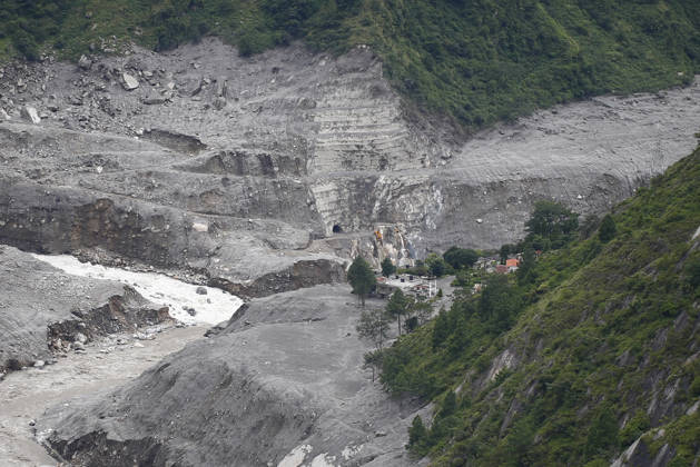 September 4, 2027, Rasuwa, Nepal: An aerial view from a Nepal Army MI-17 helicopter shows villages and infrastructure devastated by flash floods near the Langtang Hydropower Project in Rasuwa district, Nepal, on Friday, September 4, 2026. The floods have left 1,287 people dead and around 5,083 missing, while 13,093 people have been rescued as search and rescue operations continue. Rasuwa Nepal - ZUMAg200 20270904_zap_g200_001 Copyright: xSkandaxGautamx