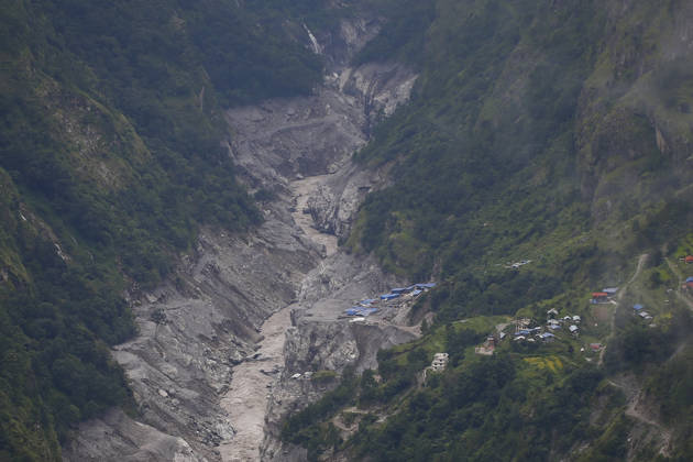 September 4, 2027, Rasuwa, Nepal: An aerial view from a Nepal Army MI-17 helicopter shows villages devastated by flash floods near Syaphrubesi near the Nepal-China border, in Rasuwa district, Nepal, on Friday, September 4, 2026. The floods have left 1,287 people dead and 5,083 missing, while 13,093 people have been rescued as search and rescue operations continue. Rasuwa Nepal - ZUMAg200 20270904_zap_g200_007 Copyright: xSkandaxGautamx