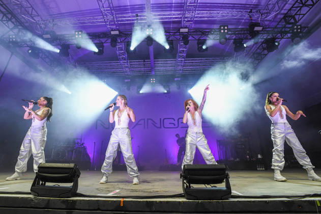 Jessica Wahls, Sandy Mölling, Lucy Diakovska, and Nadja Benaissa of the No Angels at a concert on the TwentyFive Live Anniversary Tour at the Parkbühne in Hanover, September 4, 2026 Foto:xN.xHeuselx xFuturexImagex angels_6901