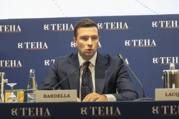 Jordan Bardella at the TEHA 2026 - Cernobbio The speech of MEP Jordan Bardella, president of Rassemblement National at the TEHA 2026 Forum, The European House Ambrosetti Forum 2026, Intelligence on the World, Europe, and Italy, on September 5, 2026, at Villa d Este in Cernobbio, Como, Italy. Photo by Francesco Enriquez IPA ABACAPRESS.COM Como Italy  Copyright: xIPA ABACAx