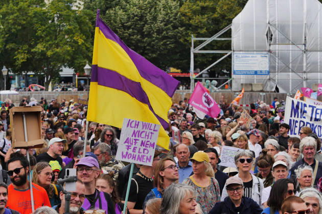 September 5, 2026, Berlin, Germany: Protest against skyrocketing rents in front of the Rotes Rathaus