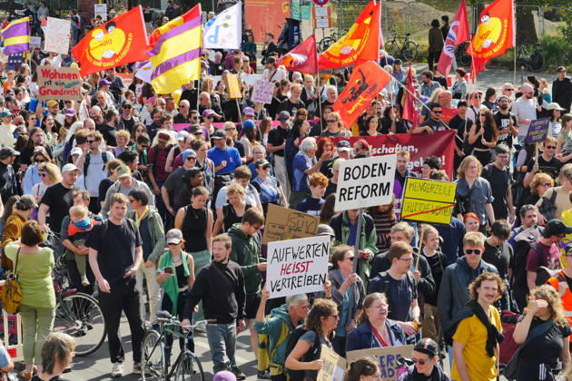 September 5, 2026, Berlin, Germany: Protest against exorbitant rents in front of the Rotes Rathaus