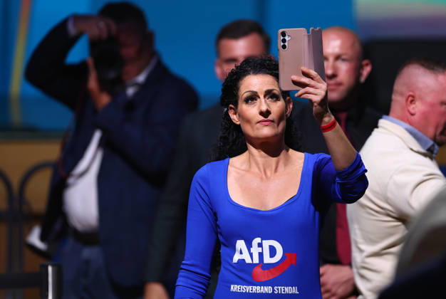 Claudia Herzog , AfD Wahlkampfabschluss in Magdeburg , Sachsen-Anhalt , Deutschland . September 05 , 2026 . Photo by: Davide Elias IPA Photo Pressefoto DENL Copyright: xDavidexEliasx