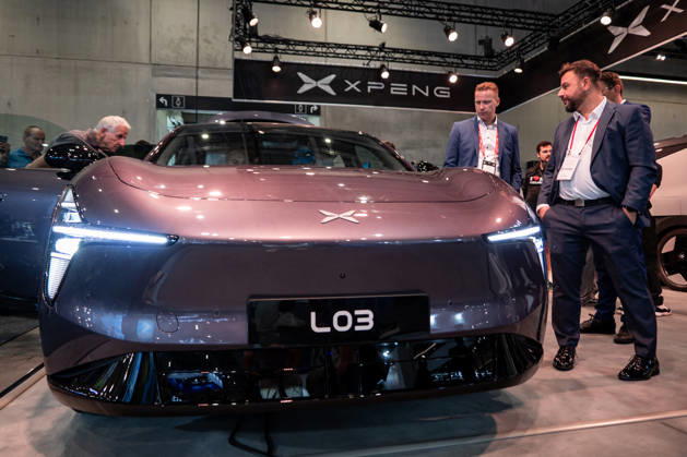 IFA Trade Fair In Berlin People examine a LO3 car at the Xpeng booth during the IFA Consumer Electronics and Home Appliances trade fair in Berlin, Germany, on September 5, 2026. Berlin Germany  Copyright: xEmmanuelexContinix originalFilename: contini-ifatrade260905_npYha.jpg