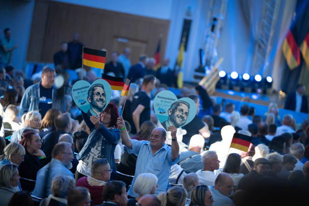 AMO Culture and Convention Center before the start of the AfD s closing event marking the end of the state election campaign; Saxony-Anhalt state election; AfD closing event in Magdeburg, Magdeburg, Saxony-Anhalt, Germany; AMO Culture and Convention Center