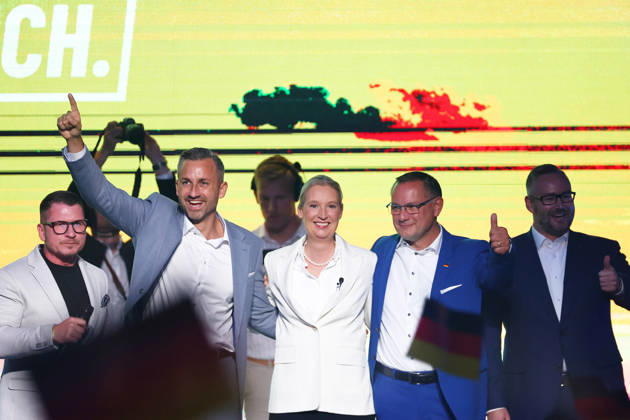 Ulrich Siegmund - Alice Weidel , AfD Wahlkampfabschluss in Magdeburg , Sachsen-Anhalt , Deutschland . September 05 , 2026 . Photo by: Davide Elias IPA Photo Pressefoto DENL Copyright: xDavidexEliasx