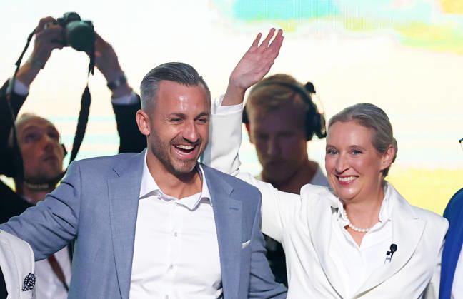 Ulrich Siegmund - Alice Weidel , AfD Wahlkampfabschluss in Magdeburg , Sachsen-Anhalt , Deutschland . September 05 , 2026 . Photo by: Davide Elias IPA Photo Pressefoto DENL Copyright: xDavidexEliasx