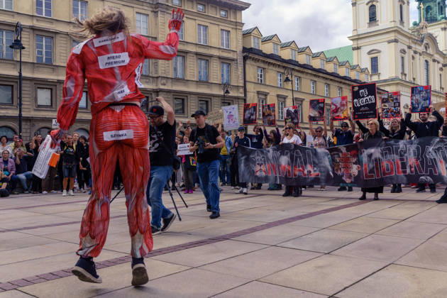 News Bilder des Tages An animal liberation march took place through the streets of Warsaw. About a thousand people protested in defence of animal rights. Warsaw Poland Copyright: xMikolajxJaneczekx