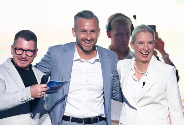 Ulrich Siegmund - Alice Weidel , AfD Wahlkampfabschluss in Magdeburg , Sachsen-Anhalt , Deutschland . September 05 , 2026 . Photo by: Davide Elias IPA Photo Pressefoto DENL Copyright: xDavidexEliasx