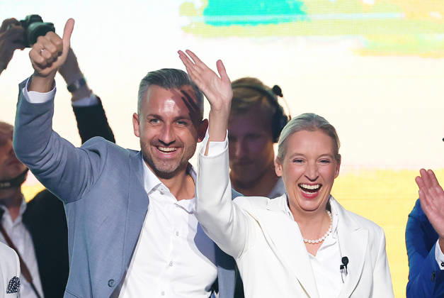 Ulrich Siegmund - Alice Weidel . AfD Wahlkampfabschluss in Magdeburg , Sachsen-Anhalt , Deutschland . September 05 , 2026 . Photo by: Davide Elias IPA Photo Pressefoto DENL Copyright: xDavidexEliasx