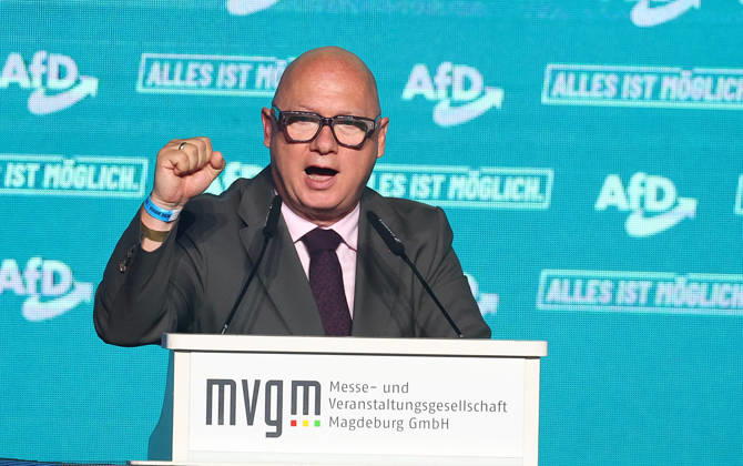 Oliver Kirchner , AfD Wahlkampfabschluss in Magdeburg , Sachsen-Anhalt , Deutschland . September 05 , 2026 . Photo by: Davide Elias IPA Photo Pressefoto DENL Copyright: xDavidexEliasx