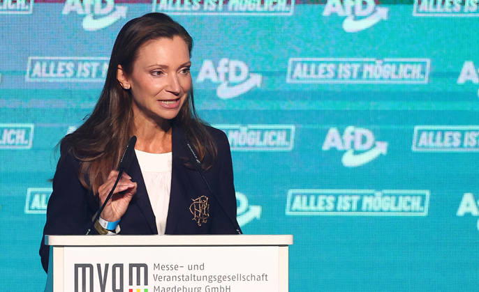 Susanne Fürst , AfD Wahlkampfabschluss in Magdeburg , Sachsen-Anhalt , Deutschland . September 05 , 2026 . Photo by: Davide Elias IPA Photo Pressefoto DENL Copyright: xDavidexEliasx