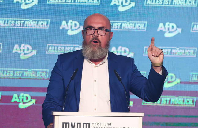 Hans-Thomas Tillschneider , AfD Wahlkampfabschluss in Magdeburg , Sachsen-Anhalt , Deutschland . September 05 , 2026 . Photo by: Davide Elias IPA Photo Pressefoto DENL Copyright: xDavidexEliasx