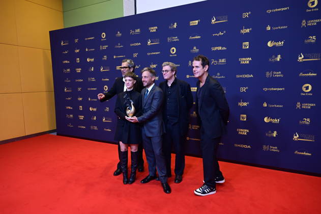 Hendrik Handloegten, Liv Lisa Fries, Achim von Borries, Volker Bruch, and Tom Tykwer at the 32nd Golden Hen Awards ceremony in 2026 at the Leipzig Trade Fair, September 4, 2026 Copyright: xMatthiasxWehnertx