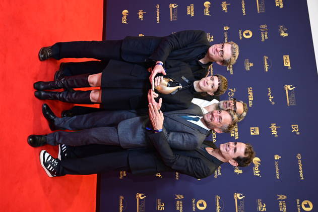 Hendrik Handloegten, Liv Lisa Fries, Achim von Borries, Volker Bruch, and Tom Tykwer at the 32nd Golden Hen Awards ceremony in 2026 at the Leipzig Trade Fair, September 4, 2026 Copyright: xMatthiasxWehnertx