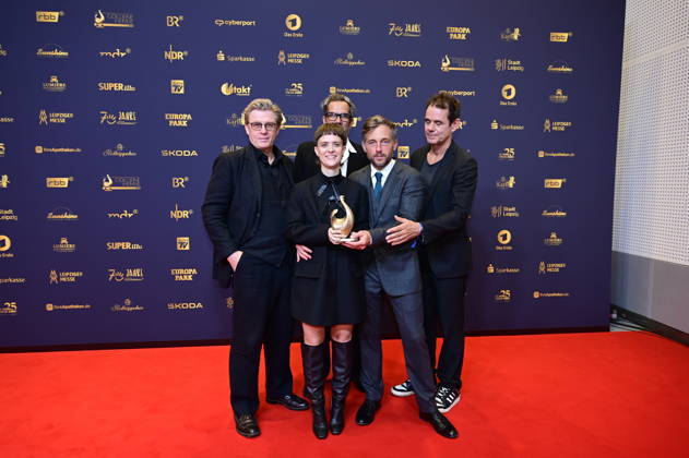 Hendrik Handloegten, Liv Lisa Fries, Achim von Borries, Volker Bruch, and Tom Tykwer at the 32nd Golden Hen Awards ceremony in 2026 at the Leipzig Trade Fair, September 4, 2026 Copyright: xMatthiasxWehnertx