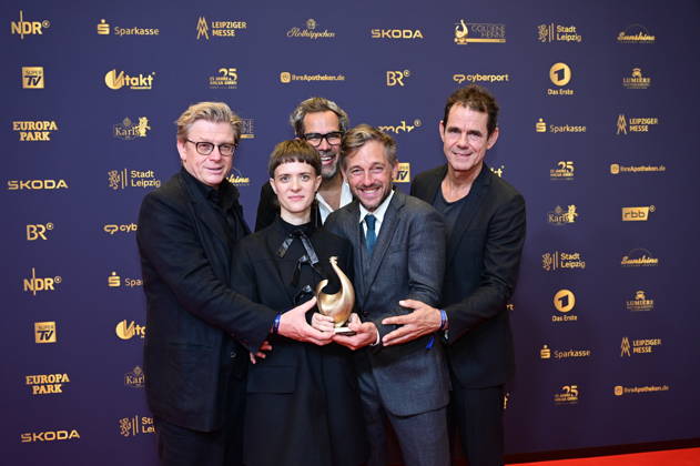 Hendrik Handloegten, Liv Lisa Fries, Achim von Borries, Volker Bruch, and Tom Tykwer at the 32nd Golden Hen Awards ceremony in 2026 at the Leipzig Trade Fair, September 4, 2026 Copyright: xMatthiasxWehnertx