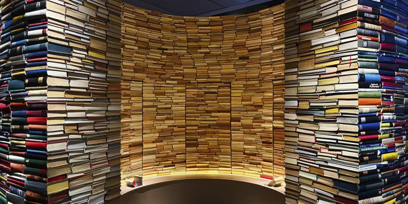 Begehbarer Turm aus Büchern, Thema Bibliothek, Forum Wissen, Göttingen, Stadt des Wissens, Niedersachsen, Deutschland Accessible tower of books, library theme, Forum Wissen, Göttingen, City of Knowledge, Lower Saxony, Germany Copyright: imageBROKER StefanxZiese iblszi18978562.jpg
