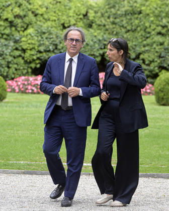Photo by Mario Romano, IPP Cernobbio, Co., September 6, 2026, Ambrosetti Cernobbio THEA 2026. Pictured: Angelo Bonelli and Elly Schlein. Italy Photo Press World. Copyright Ambrosetti Cernobbio THEA 2026