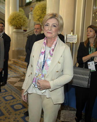 Photo by Mario Romano, IPP Cernobbio, Co, September 6, 2026, Ambrosetti Cernobbio THEA 2026. Pictured: Marina Calderone, Minister of Labor and Social Policies. Italy Photo Press World. Copyright Ambrosetti Cernobbio THEA 2026