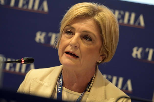 Photo by Mario Romano, IPP Cernobbio, Sept. 6, 2026, Ambrosetti Cernobbio THEA 2026. Pictured: Marina Calderone, Minister of Labor and Social Policies. Italy Photo Press World. Copyright Ambrosetti Cernobbio THEA 2026
