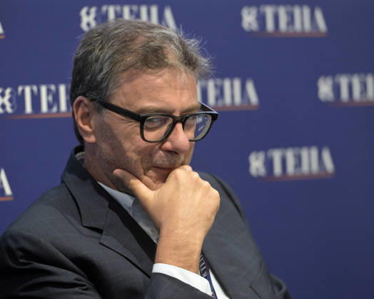 Photo by Mario Romano, IPP Cernobbio, Sept. 6, 2026, Ambrosetti Cernobbio THEA 2026. Pictured: Giancarlo Giorgetti, Minister of Economy and Finance. Italy Photo Press World. Copyright Ambrosetti Cernobbio THEA 2026