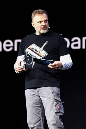 IFA, Impressions from the Technology Fair, Berlin, September 5, 2026 Olli Schultze, Podcaster and Content Creator, Plastik im Ohr The Podcast Die Drei — Mental Cinema in Transition: Radio Drama Production Between Tape and AI, IFA 2026 Innovation Stage, Berlin, September 5, 2026, Berlin Exhibition Grounds, Berlin, Germany Copyright: xHolgerxMuchx