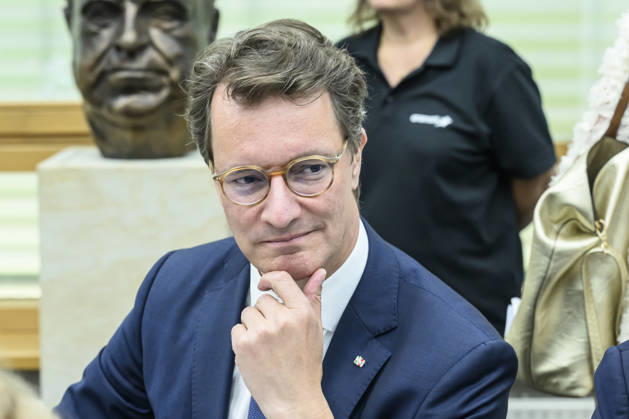 Pictured from left: Hendrik Josef Henne Wüst, Minister President of North Rhine-Westphalia, GER, Berlin, Federal Executive Committee meeting, opening photos, September 7, 2026, Copyright: HMBxMedia UwexKoch
