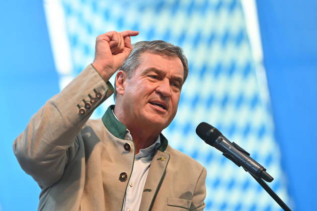 Speech by Markus SOEDER, Minister-President of Bavaria and CSU Chairman; single image, cropped single subject, portrait, political Gillamoos on September 7, 2026, in Abensberg,