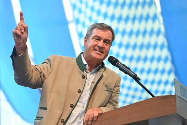 Speech by Markus SOEDER, Minister-President of Bavaria and CSU Chairman; single image, cropped single subject, portrait, political Gillamoos on September 7, 2026, in Abensberg,