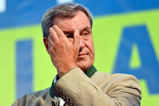 Markus SOEDER, Minister-President of Bavaria and CSU Chairman, looking exhausted and skeptical; single frame, cropped image, portrait, Political Gillamoos on September 7, 2026, in Abensberg,