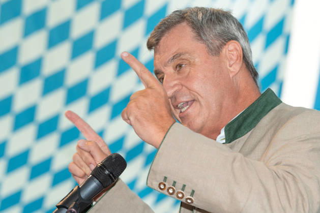 Markus Söder, Minister-President of Bavaria, CSU, at the traditional political morning beer gathering at the Gillamoos folk festival in Abensberg, September 7, 2026, Germany, Abensberg, September 7, 2026, Markus Söder, Minister President of Bavaria, CSU, speech at the traditional political morning beer gathering at the Gillamoos festival, Hofbräuzelt, Gillamoos Monday, politi