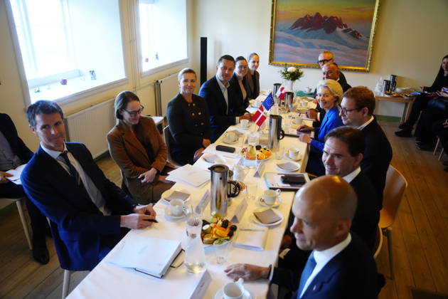DENMARK GREENLAND Prime Minister Mette Frederiksen visits Greenland. Prime Minister Mette Frederiksen S holds a meeting with Greenland’s head of government, Jens Frederik Nielsen, and European Commission President Ursula von der Leyen in Nuuk on Monday, September 7, 2026 Photo by Mads Claus Rasmussen, Scanpix 2026, Greenland, Denmark  Copyright: MadsxClausxRasmussenx spdk20260907-130308-L
