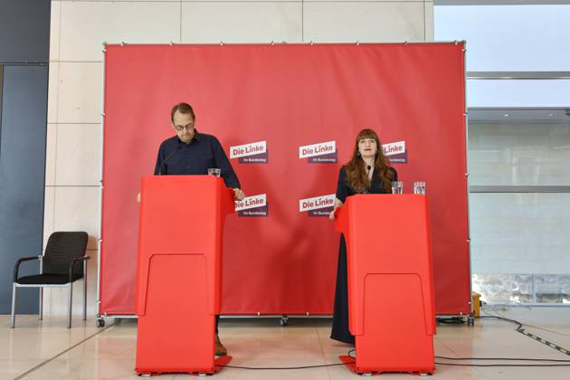 Berlin, Germany, September 7, 2026 German Bundestag The Left Party caucus meeting Sören Pellmann and Heidi Reichinnek, both members of The Left Party, issue a press statement Copyright: xdtsxNachrichtenagenturx dts_133210