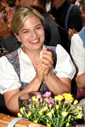 Katharina Schulze, Chair of the Bavarian Greens’ parliamentary caucus in the State Parliament, Abendsberg, September 7, 2026. Political morning beer gathering at the Gillamoos in the Bündnis 90 Die Grünen wine tent. Photo: Abendsberg