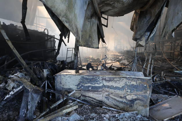 RUSSIA, MARIUPOL - SEPTEMBER 7, 2026: A view of the Galaktika shopping centre damaged in a Ukrainain drone attack. Dmitry Yagodkin TASS  97290956