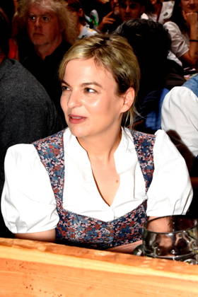 Katharina Schulze, Chair of the Bavarian Greens’ parliamentary caucus in the State Legislature, Abendsberg, September 7, 2026. Political morning beer gathering at the Gillamoos in the Bündnis 90 Die Grünen wine tent. Photo: Abendsberg
