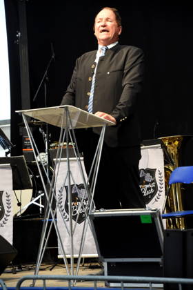 Wolfgang Krebs, cabaret artist, Abendsberg, September 7, 2026 Political morning beer gathering at the Gillamoos in the Ottobräuzelt. Photo: Abendsberg