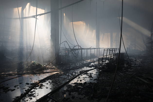 RUSSIA, MARIUPOL - SEPTEMBER 7, 2026: A view of the Galaktika shopping centre damaged in a Ukrainain drone attack Mariupol Russia  - ZUMAt113 20260907_zaa_t113_187 Copyright: xDmitryxYagodkinx