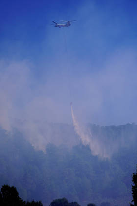 Wildfire in Mugla MUGLA, TURKIYE - SEPTEMBER 7: Firefighting aircraft continue cooling operations after a forest fire that broke out in the Mentese district and spread to the Ula district was largely brought under control following aerial and ground intervention in Mugla, Turkiye, on September 7, 2026. Osman Akca Anadolu Mugla Turkey. Editorial use only. Please get in touch for any other usage.  Copyright: x2026xAnadoluxOsmanxAkcax