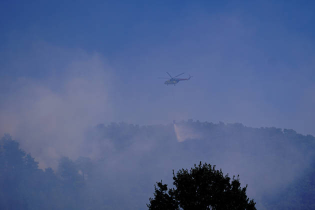 Wildfire in Mugla MUGLA, TURKIYE - SEPTEMBER 7: Firefighting aircraft continue cooling operations after a forest fire that broke out in the Mentese district and spread to the Ula district was largely brought under control following aerial and ground intervention in Mugla, Turkiye, on September 7, 2026. Osman Akca Anadolu Mugla Turkey. Editorial use only. Please get in touch for any other usage.  Copyright: x2026xAnadoluxOsmanxAkcax