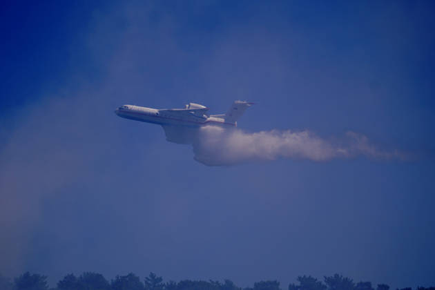 Wildfire in Mugla MUGLA, TURKIYE - SEPTEMBER 7: Firefighting aircraft continue cooling operations after a forest fire that broke out in the Mentese district and spread to the Ula district was largely brought under control following aerial and ground intervention in Mugla, Turkiye, on September 7, 2026. Osman Akca Anadolu Mugla Turkey. Editorial use only. Please get in touch for any other usage.  Copyright: x2026xAnadoluxOsmanxAkcax