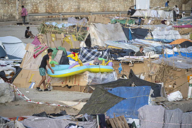 Settlements Continue on El Trampolín Beach Settlements on El Trampolín Beach, as of September 7, 2026, in Ceuta, Spain. Despite having been evicted, the encampment on El Trampolín Beach resembles a makeshift city and remains occupied by people who continue to arrive in Ceuta. SEPTEMBER 7, 2026 Ceuta, Spain  Copyright: xMarcosxMorenox 7756322