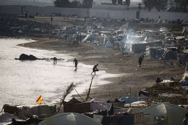 Settlements Continue on El Trampolín Beach Settlements on El Trampolín Beach, as of September 7, 2026, in Ceuta, Spain. Despite having been cleared, the camp on El Trampolín Beach resembles a makeshift city and remains occupied by people who continue to arrive in Ceuta. SEPTEMBER 7, 2026 Ceuta, Spain  Copyright: xMarcosxMorenox 7756327